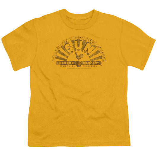 SUN RECORDS : WORN LOGO S\S YOUTH 18\1 GOLD XL