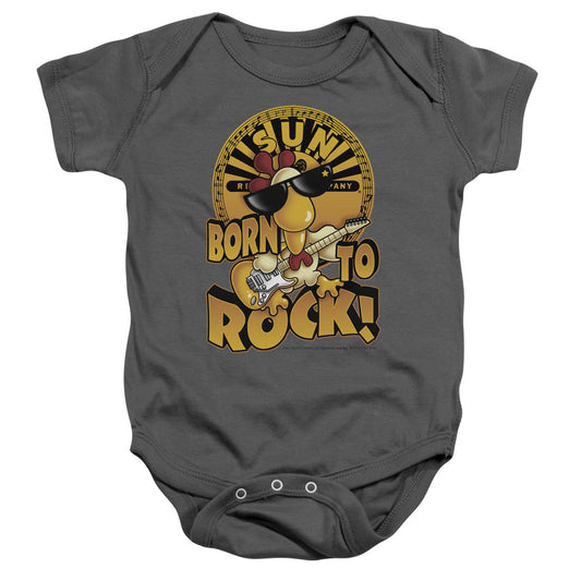 SUN RECORDS : BORN TO ROCK INFANT SNAPSUIT CHARCOAL MD (12 Mo)