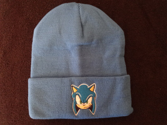 Sonic Big Face Embroidered Cuff Beanie