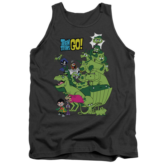 TEEN TITANS GO : BEAST BOY STACK ADULT TANK Charcoal MD