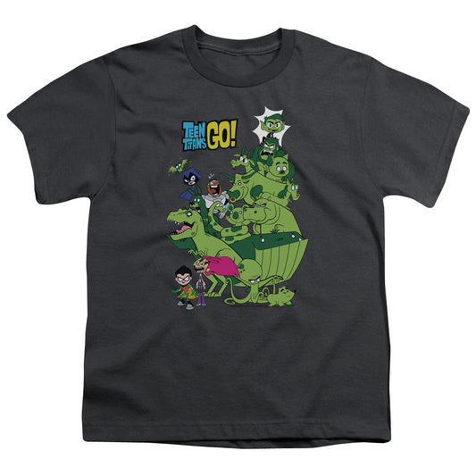TEEN TITANS GO : BEAST BOY STACK S\S YOUTH 18\1 Charcoal LG