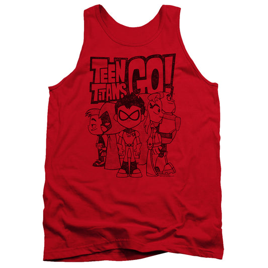 TEEN TITANS GO : TEAM UP ADULT TANK Red XL
