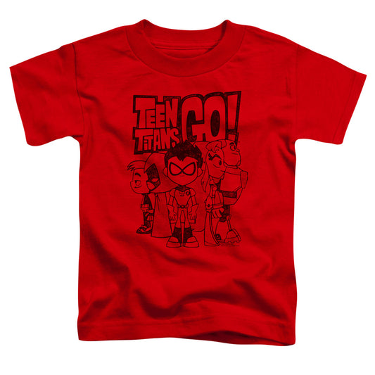 TEEN TITANS GO : TEAM UP S\S TODDLER TEE Red LG (4T)