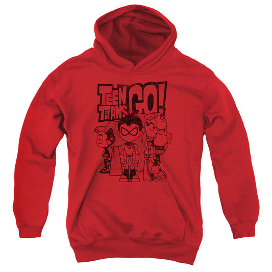 TEEN TITANS GO : TEAM UP YOUTH PULL OVER HOODIE Red LG