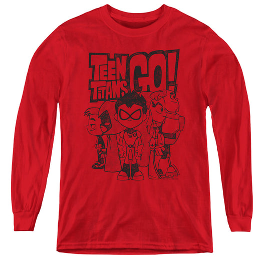 TEEN TITANS GO : TEAM UP L\S YOUTH RED XL