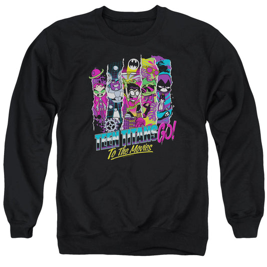 TEEN TITANS GO TO THE MOVIES : TO THE MOVIES ADULT CREW SWEAT Black 2X