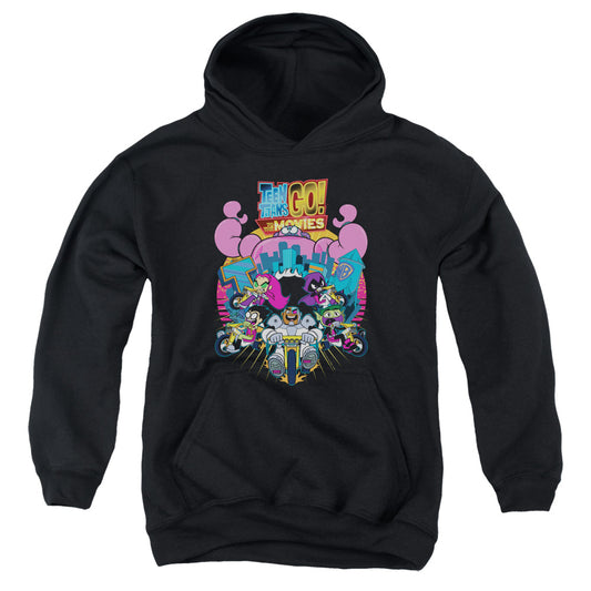 TEEN TITANS GO TO THE MOVIES : BURST THROUGH YOUTH PULL OVER HOODIE Black XL