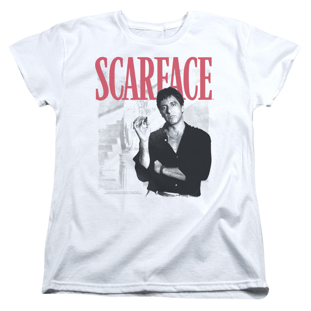 SCARFACE : STAIRWAY S\S WOMENS TEE White SM