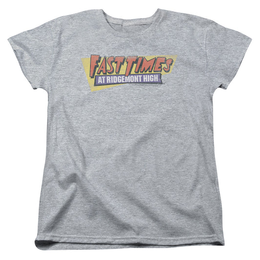 FAST TIMES RIDGEMONT HIGH : DISTRESSED LOGO S\S WOMENS TEE ATHLETIC HEATHER 2X