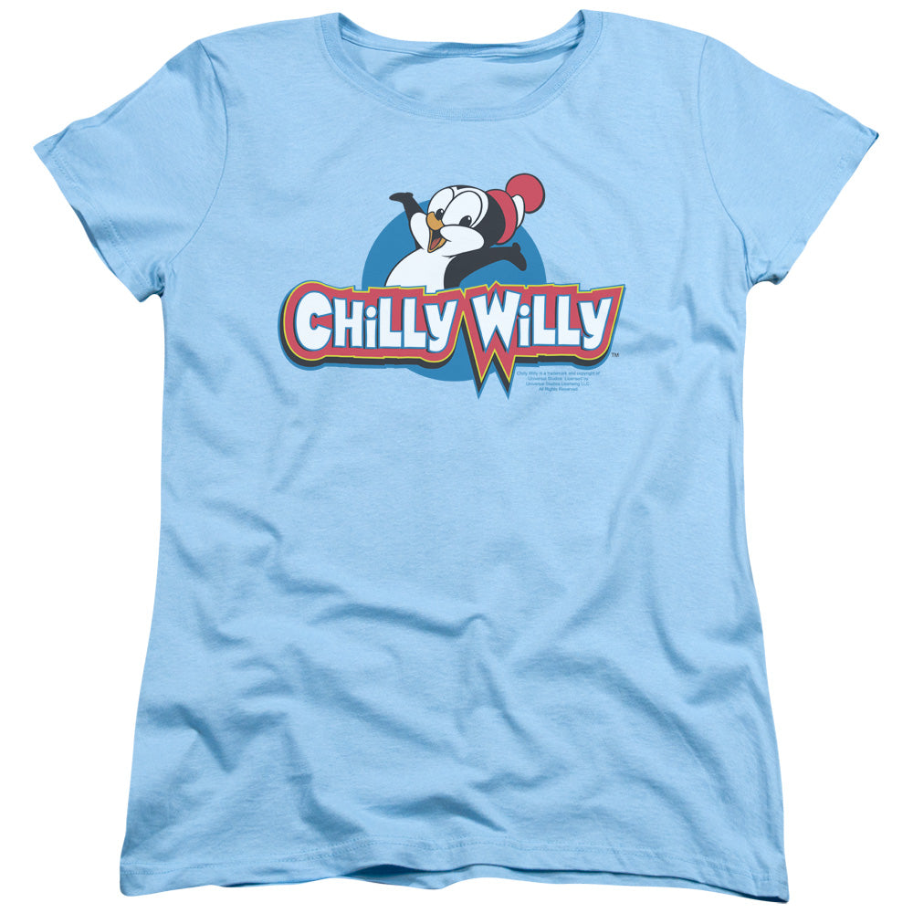 CHILLY WILLY : LOGO S\S WOMENS TEE LIGHT BLUE 2X