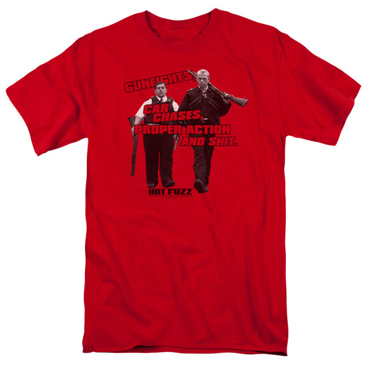 HOT FUZZ : DAY'S WORK S\S ADULT 18\1 RED XL