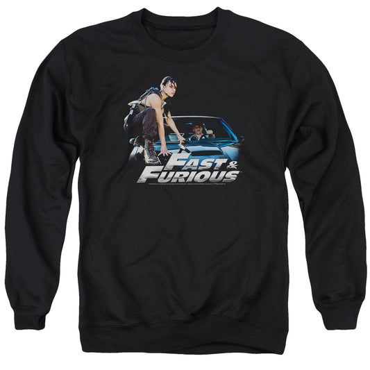FAST AND THE FURIOUS : CAR RIDE ADULT CREW NECK SWEATSHIRT BLACK LG