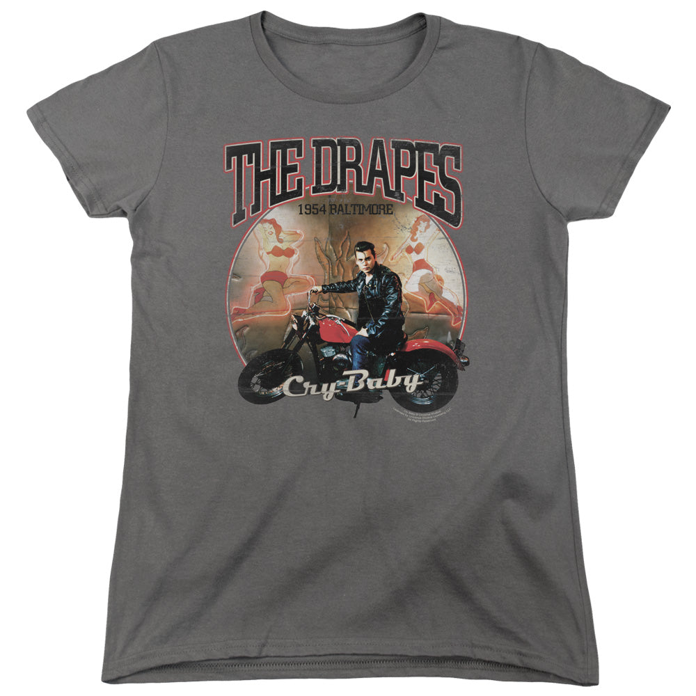 CRY BABY : DRAPES WOMENS SHORT SLEEVE CHARCOAL MD