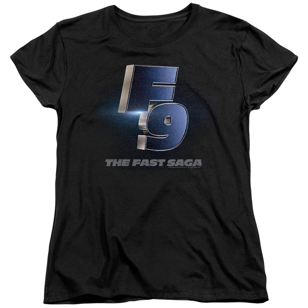 FAST AND THE FURIOUS 9 : F9 POSTER LOGO WOMENS SHORT SLEEVE Black 2X