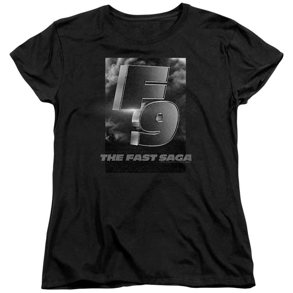 FAST AND THE FURIOUS 9 : F9 SMOKE LOGO WOMENS SHORT SLEEVE Black MD
