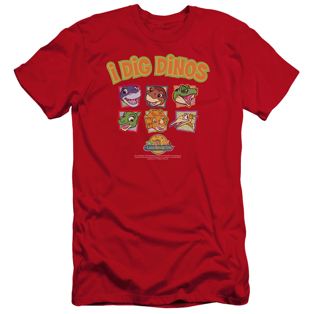 LAND BEFORE TIME : I DIG DINOS PREMIUM CANVAS ADULT SLIM FIT 30\1 RED 2X