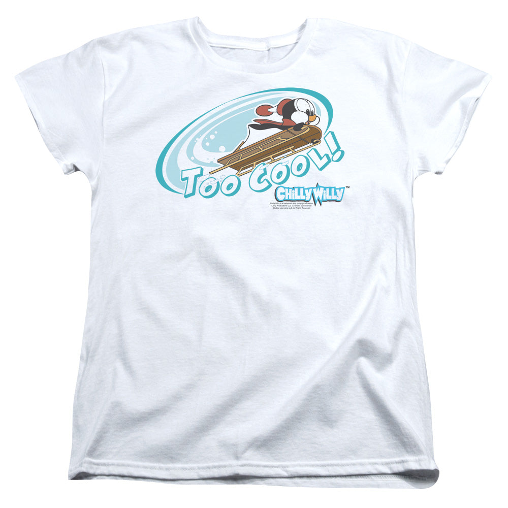 CHILLY WILLY : TOO COOL S\S WOMENS TEE WHITE 2X