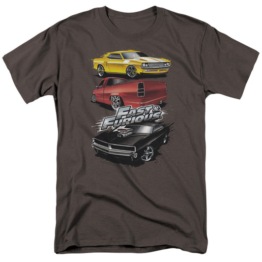 FAST AND THE FURIOUS : MUSCLE CAR SPLATTER S\S ADULT 18\1 CHARCOAL 2X