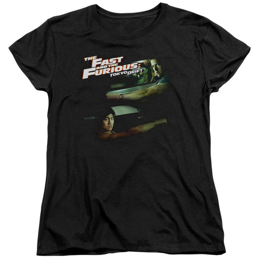 FAST AND THE FURIOUS : TOKYO DRIFT : DRIFTING TOGETHER S\S WOMENS TEE BLACK 2X