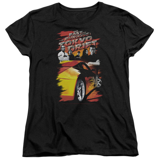 FAST AND THE FURIOUS : TOKYO DRIFT : DRIFTING CREW S\S WOMENS TEE BLACK MD