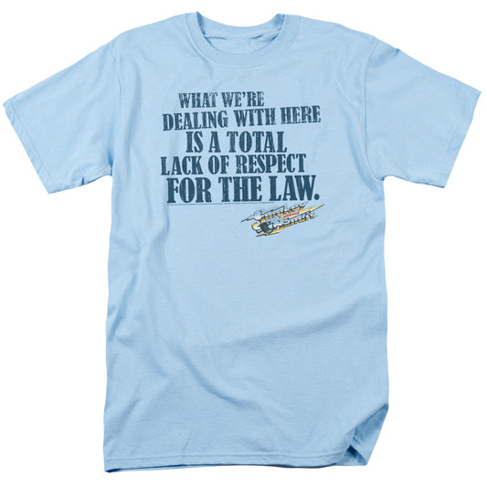 SMOKEY AND THE BANDIT : LACK OF RESPECT S\S ADULT 18\1 LIGHT BLUE LG
