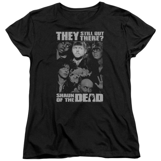 SHAUN OF THE DEAD : STILL OUT THERE S\S WOMENS TEE BLACK LG