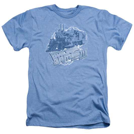 BACK TO THE FUTURE III : TIME TRAIN ADULT HEATHER LIGHT BLUE 2X