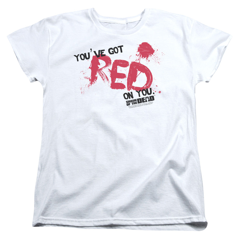 SHAUN OF THE DEAD : RED ON YOU S\S WOMENS TEE WHITE 2X