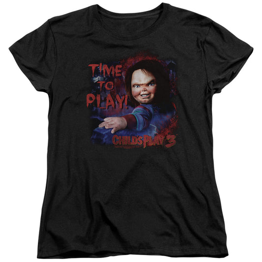 CHILD'S PLAY 3 : TIME TO PLAY S\S WOMENS TEE BLACK 2X