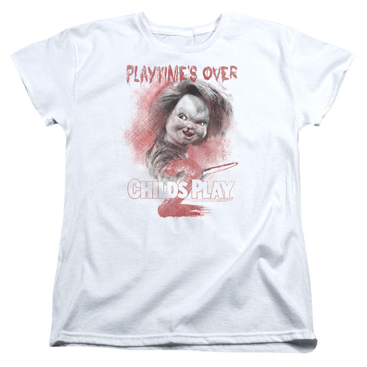 CHILD'S PLAY 2 : PLATTIME'S OVER S\S WOMENS TEE WHITE XL