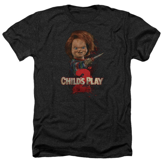 CHILD'S PLAY 2 : HERE'S CHUCKY ADULT HEATHER BLACK 2X