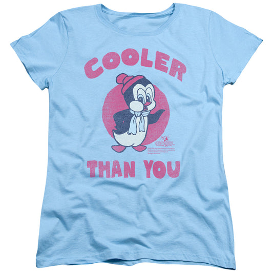 CHILLY WILLY : COOLER THAN YOU S\S WOMENS TEE LIGHT BLUE 2X