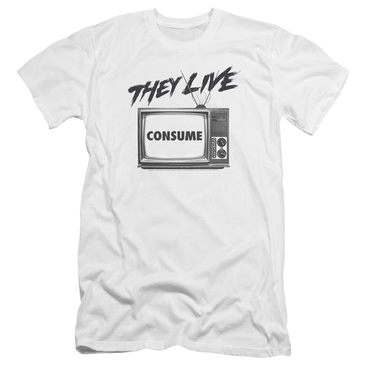 THEY LIVE : CONSUME PREMIUM CANVAS ADULT SLIM FIT 30\1 WHITE 2X
