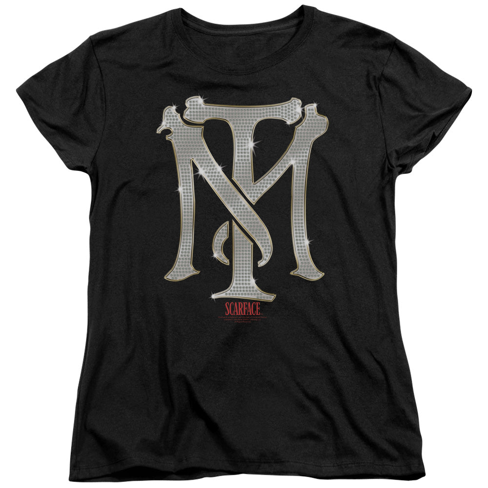SCARFACE : TM BLING S\S WOMENS TEE BLACK MD