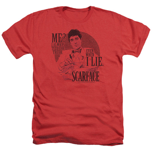 SCARFACE : TRUTH ADULT REGULAR FIT HEATHER SHORT SLEEVE Red 3X