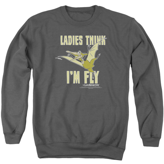 LAND BEFORE TIME : I'M FLY ADULT CREW NECK SWEATSHIRT CHARCOAL 2X