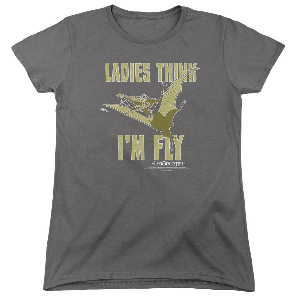 LAND BEFORE TIME : I'M FLY WOMENS SHORT SLEEVE CHARCOAL 2X