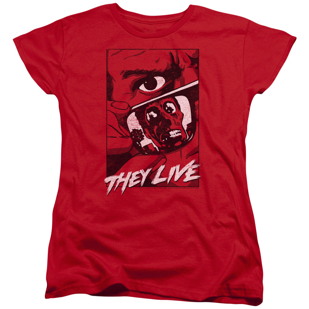 THEY LIVE : GRAPHIC POSTER S\S WOMENS TEE Red 2X