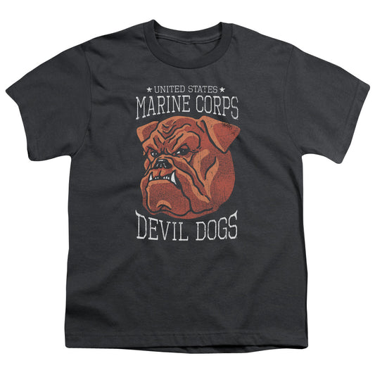 US MARINE CORPS : DEVIL DOGS S\S YOUTH 18\1 Charcoal LG