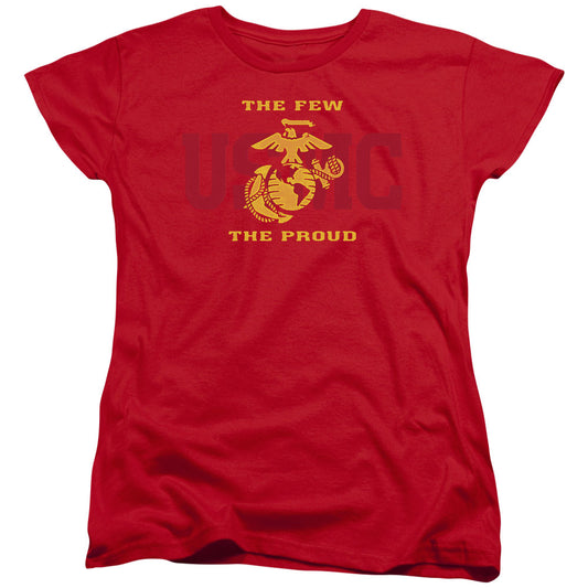 US MARINE CORPS : SPLIT TAG WOMENS SHORT SLEEVE Red MD
