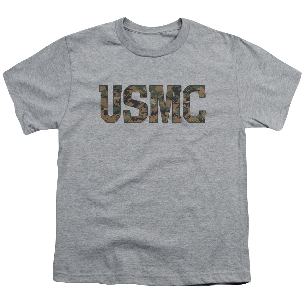 US MARINE CORPS : USMC CAMO FILL S\S YOUTH 18\1 Athletic Heather MD