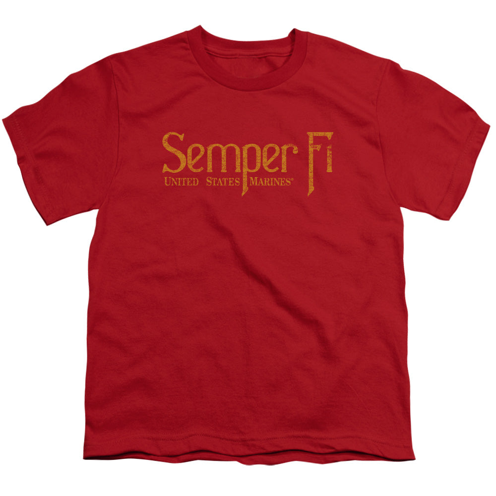 US MARINE CORPS : SEMPER FI S\S YOUTH 18\1 Red LG