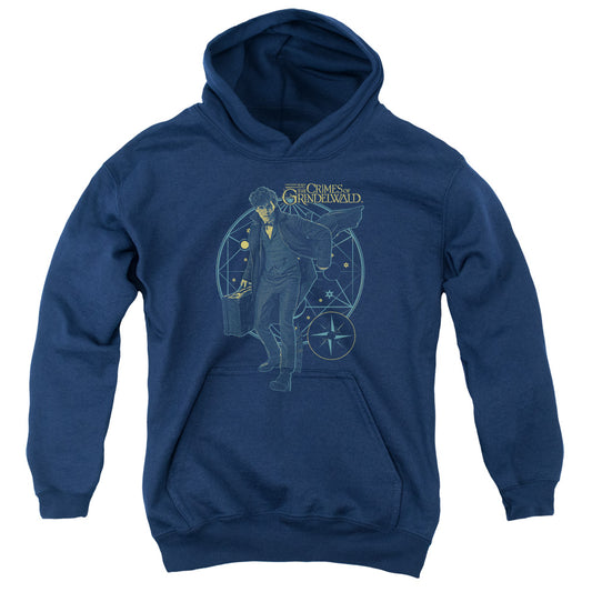 FANTASTIC BEASTS 2 : SUITCASE YOUTH PULL OVER HOODIE Navy LG