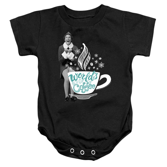 ELF : WORLD'S BEST CUP OF COFFEE INFANT SNAPSUIT Black MD (12 Mo)