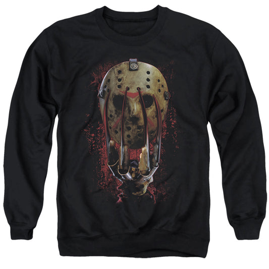 FREDDY VS JASON : MASK AND CLAWS ADULT CREW SWEAT Black MD