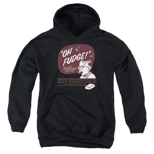 A CHRISTMAS STORY : OH FUDGE SOAP CONNOISSEUR YOUTH PULL-OVER HOODIE Black LG
