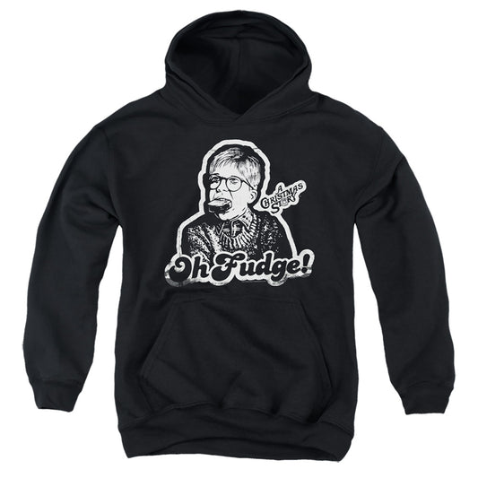 A CHRISTMAS STORY : OH FUDGE AGAIN YOUTH PULL-OVER HOODIE Black LG