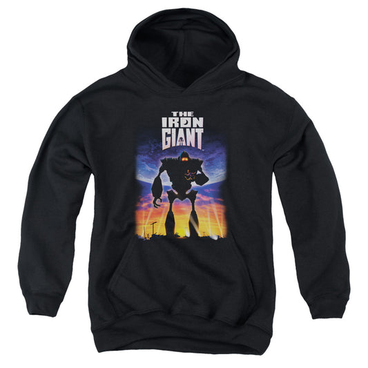 IRON GIANT : POSTER YOUTH PULL OVER HOODIE BLACK LG