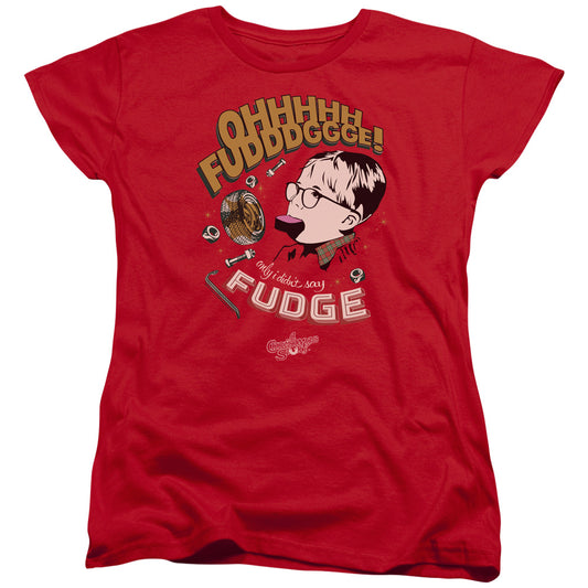 A CHRISTMAS STORY : FUDGE WOMENS SHORT SLEEVE Red MD