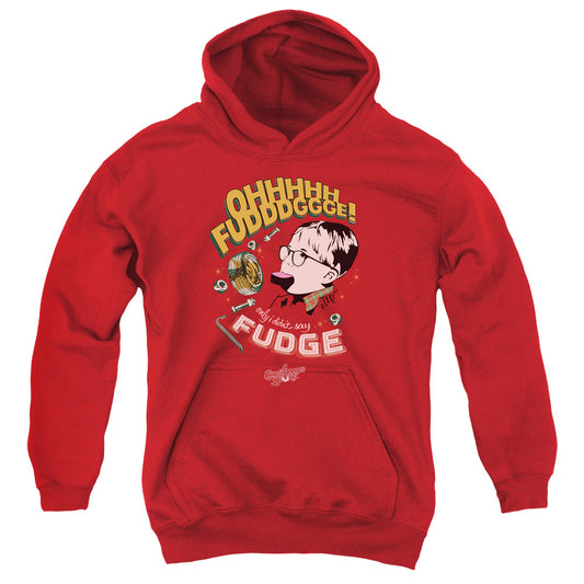 A CHRISTMAS STORY : FUDGE YOUTH PULL-OVER HOODIE Red SM